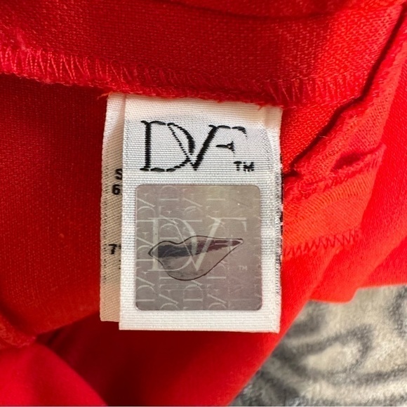 Diane von Furstenberg Paloma Scoop-Neck Flare Dress size 4 red - Picture 6 of 14